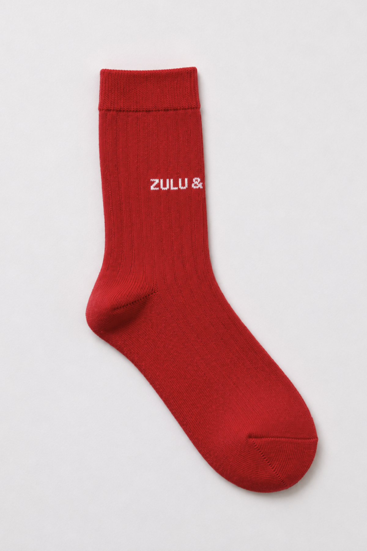 Soft Rib Logo Socks - Red