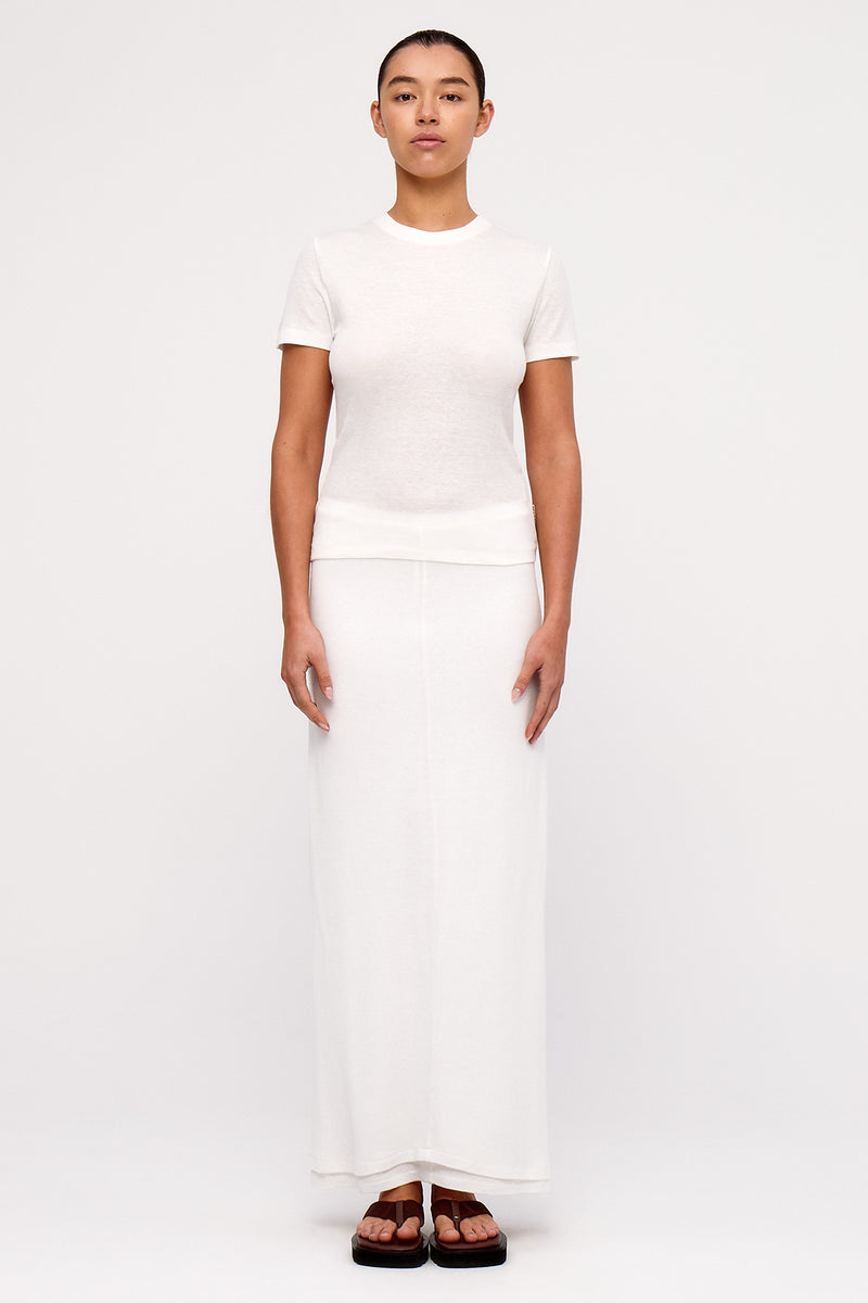 Rib Hemp Jersey Skirt - White – Zulu & Zephyr