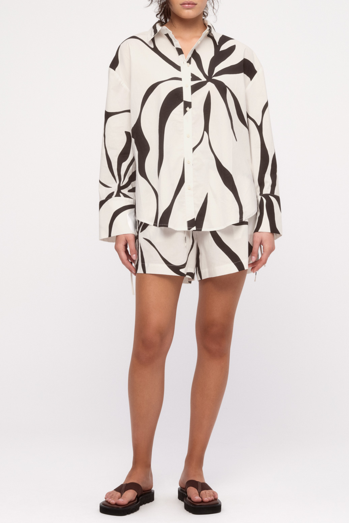 Cotton Shirt - Cream Flower