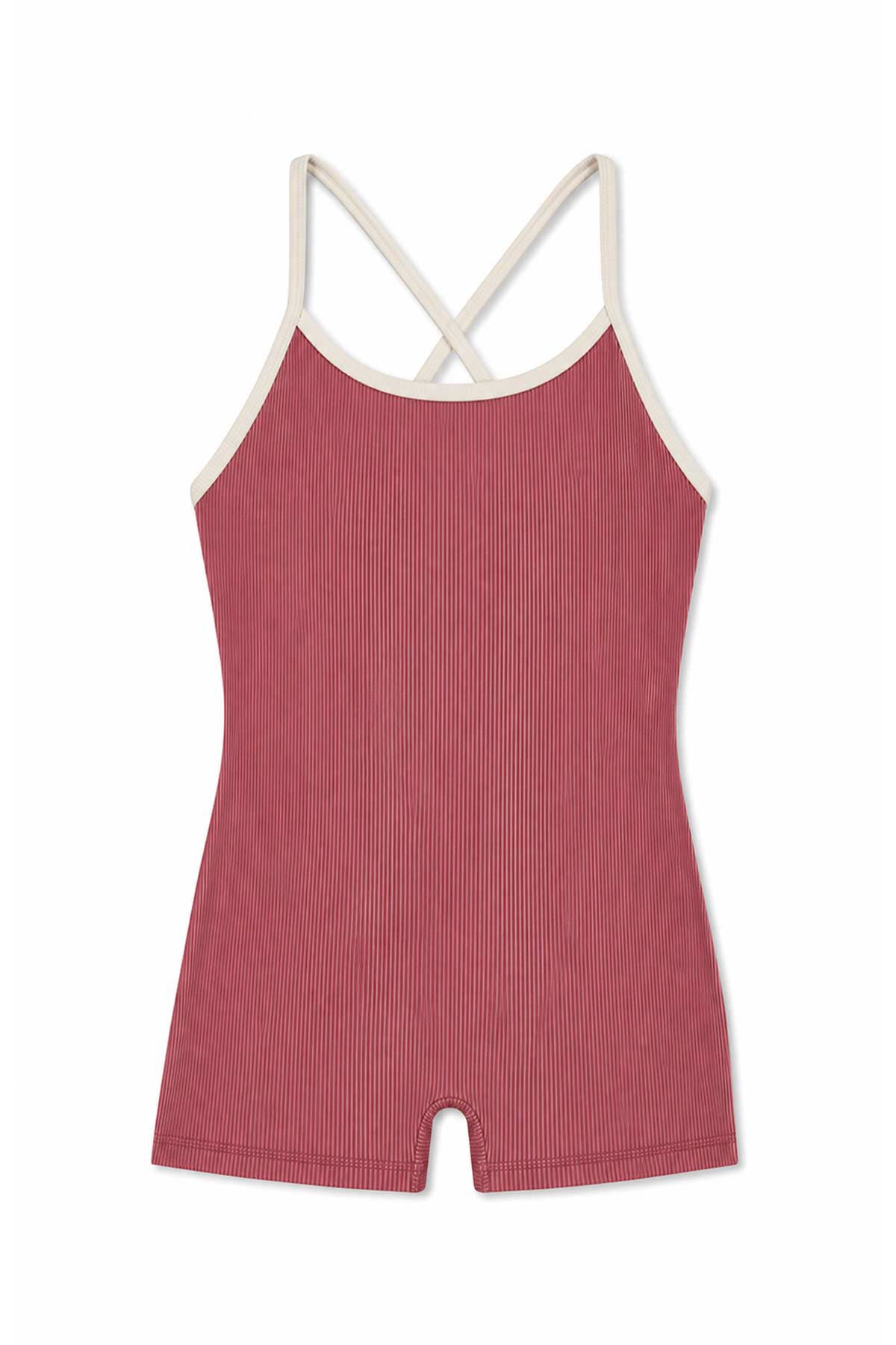 Mini Stripe Onesie - Clay Red