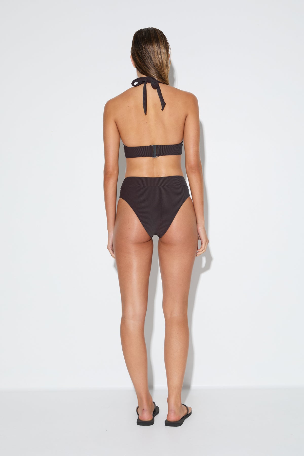 Signature Stripe Halter Top - Smoky Brown