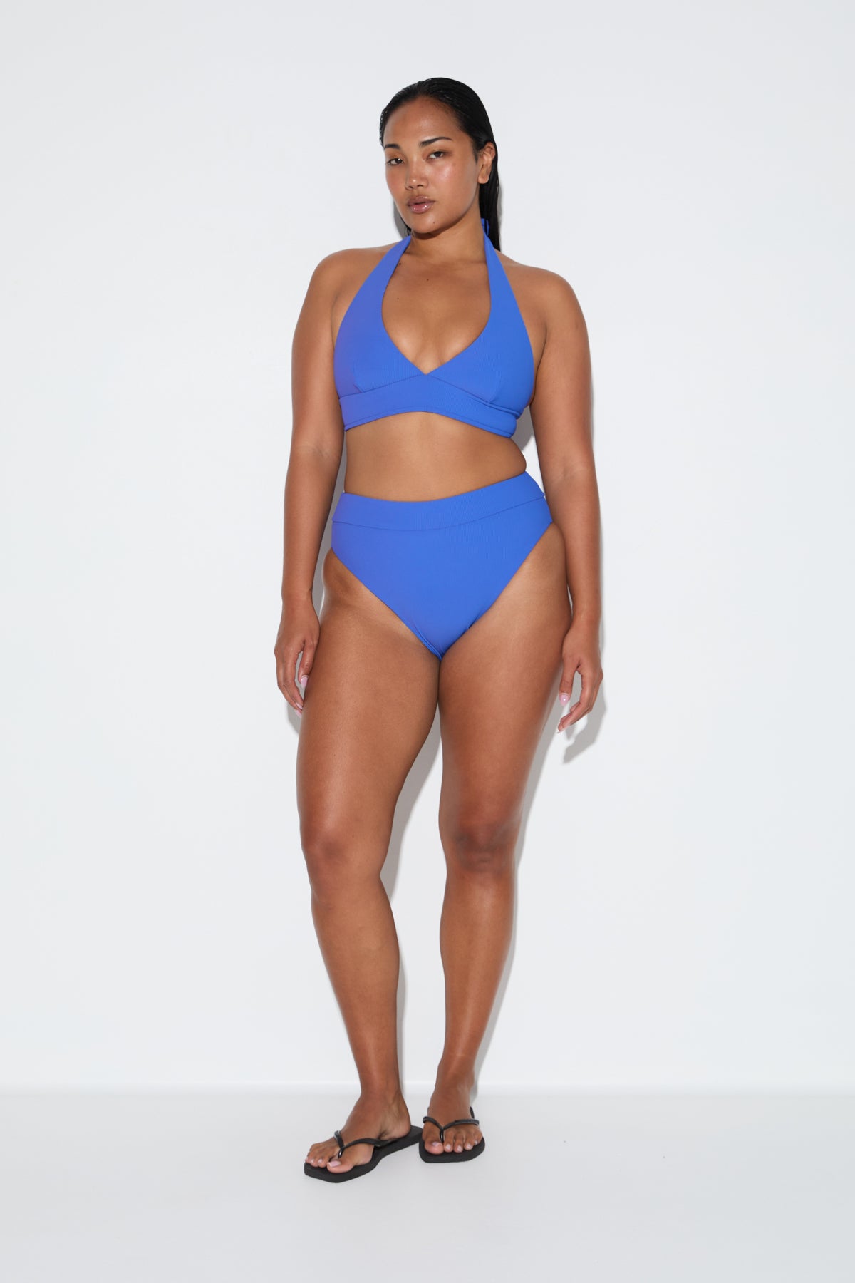 Signature Stripe Halter Top - Pacific Blue