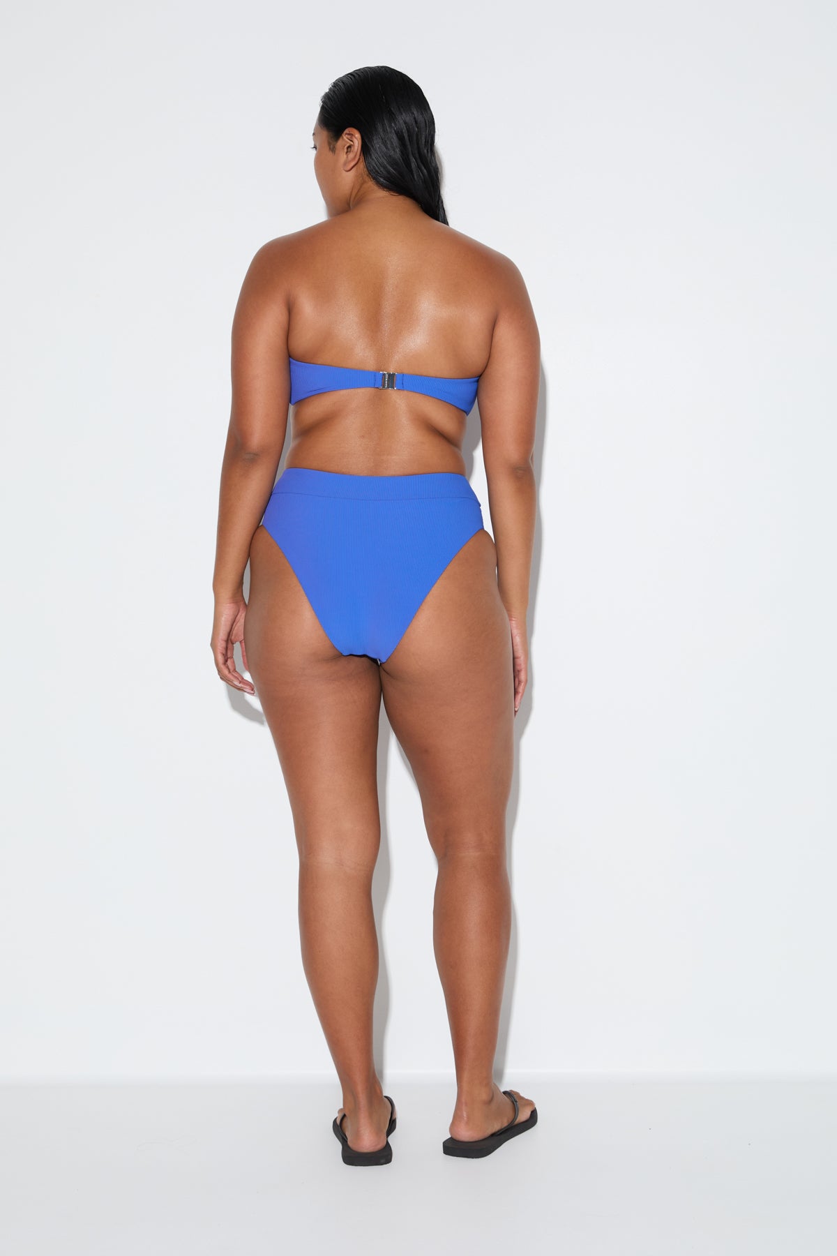 Signature Stripe High Waisted Brief - Pacific Blue