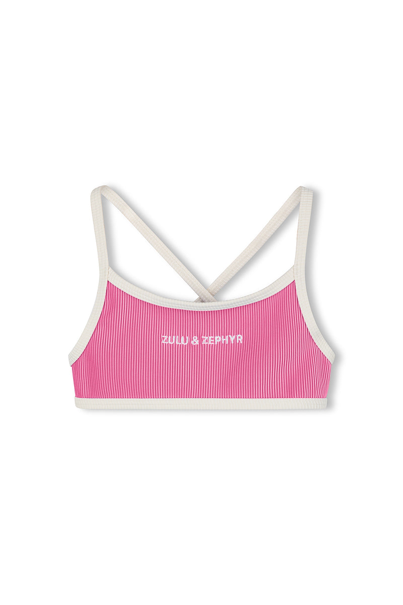 Mini Stripe Rib Logo Bikini Top - Shell Pink – Zulu & Zephyr