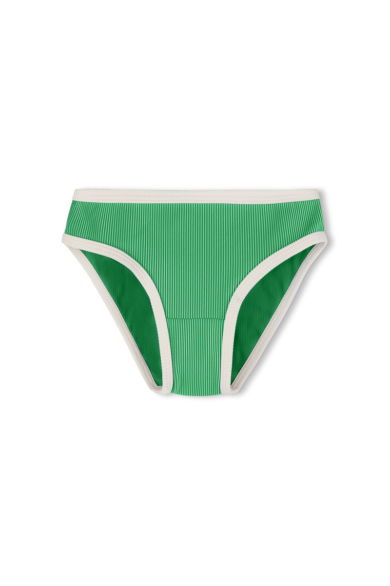 MINI STRIPE RIB RASHIE - PARROT GREEN