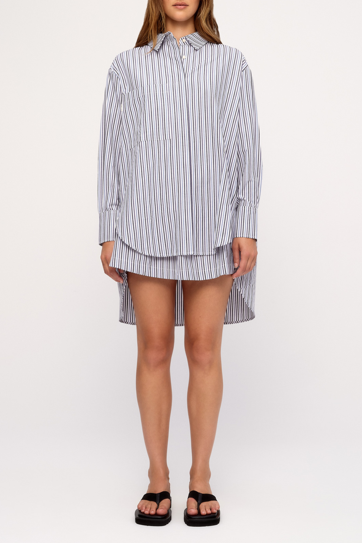 Poplin Shirt - Blue Pin Stripe