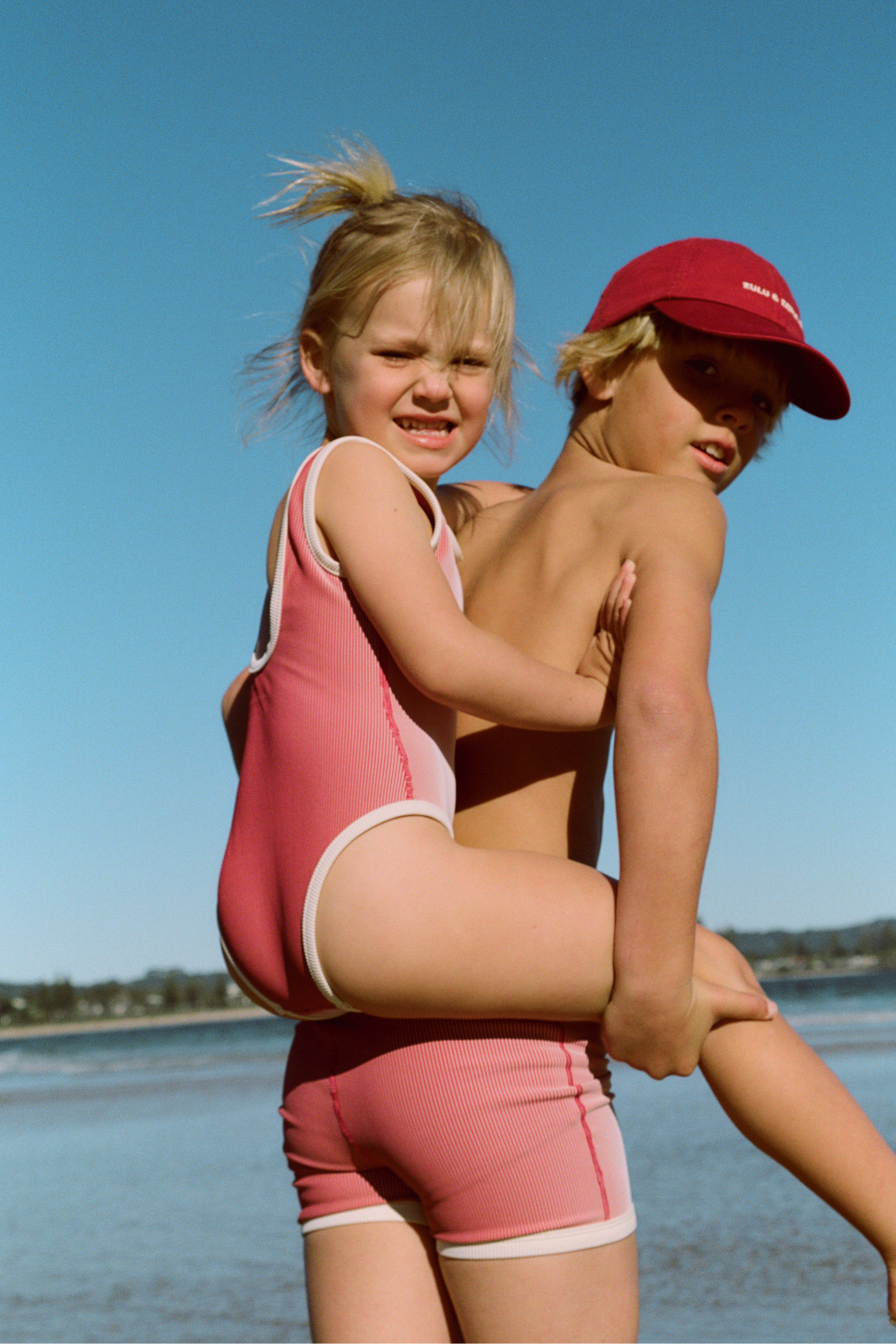 Mini Stripe Scoop One Piece - Clay Red