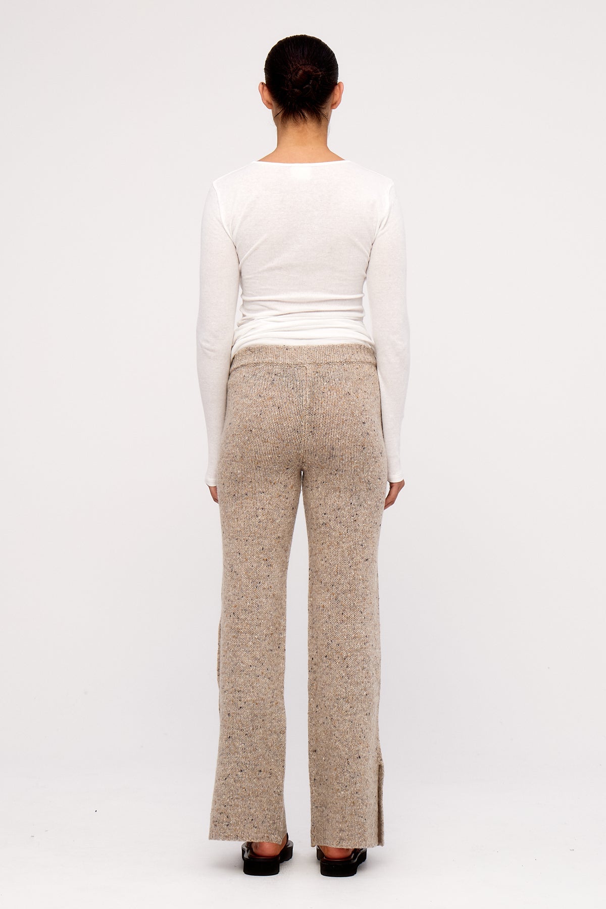 Oat Marle Merino Wool Blend Knit Pant