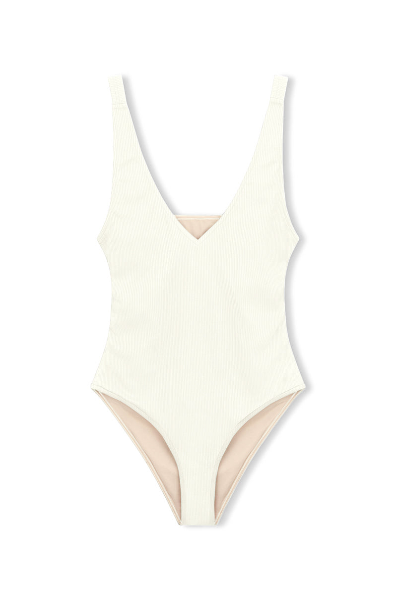 Basic One piece Pale Beige Swimwear