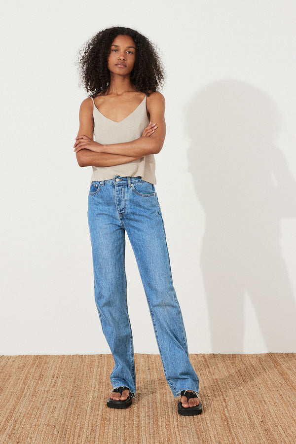 PRE-ORDER Blue Wash Mid Rise Recycled Denim Jean