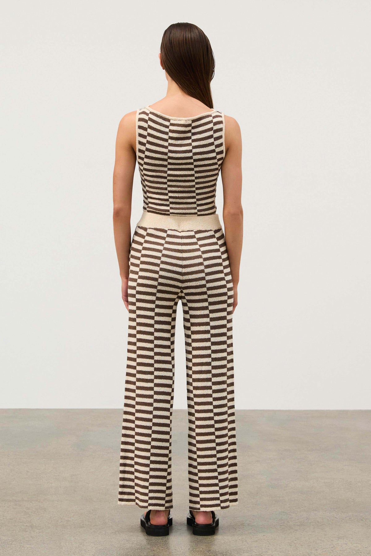 Cocoa Grid Textured Knit Pant