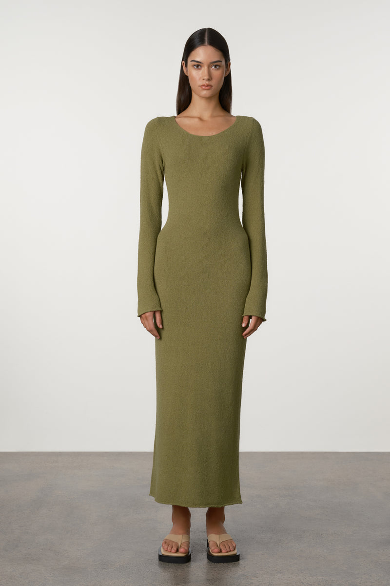 Olive Textured Knit Dress Zulu & Zephyr Olive Textured Knit Dress Zulu & Zephyr
