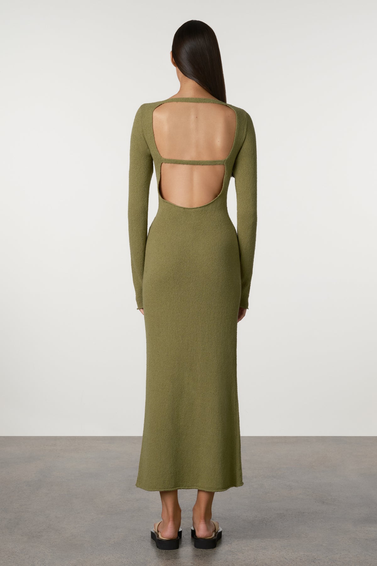 Olive Textured Knit Dress