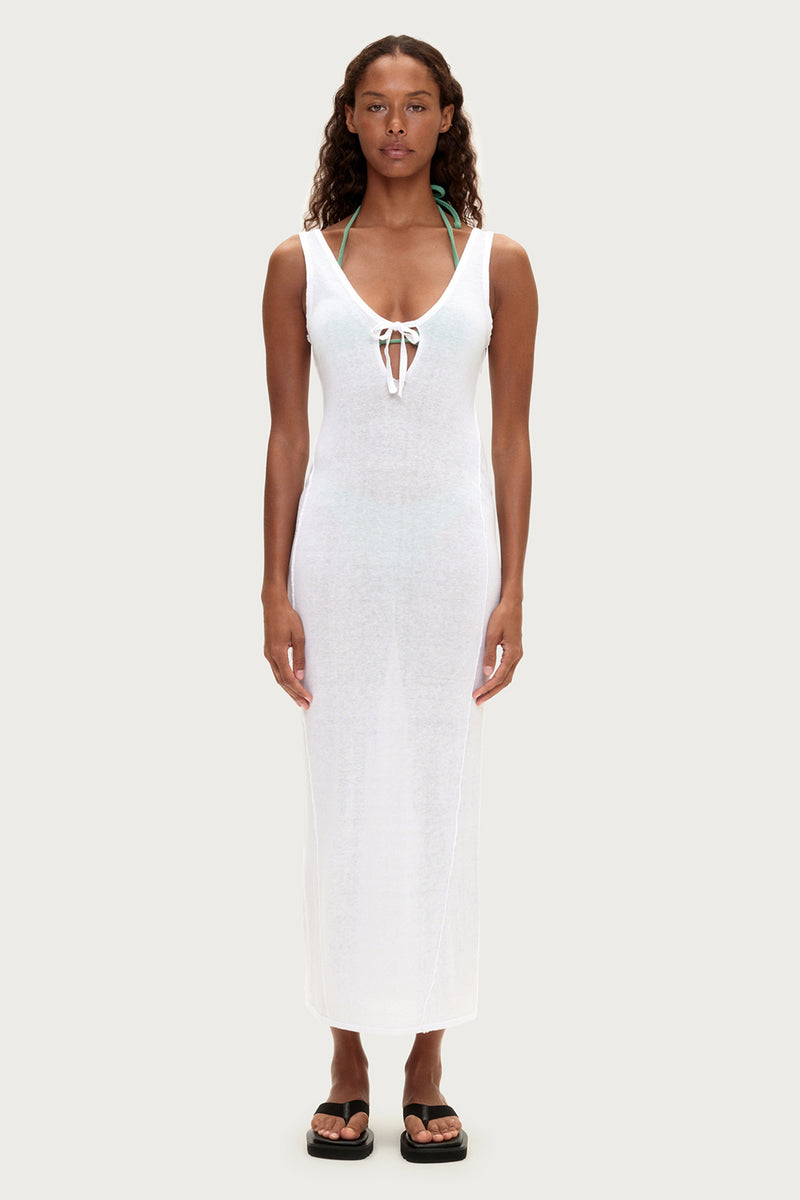 Panelled Knit Dress - White – Zulu & Zephyr