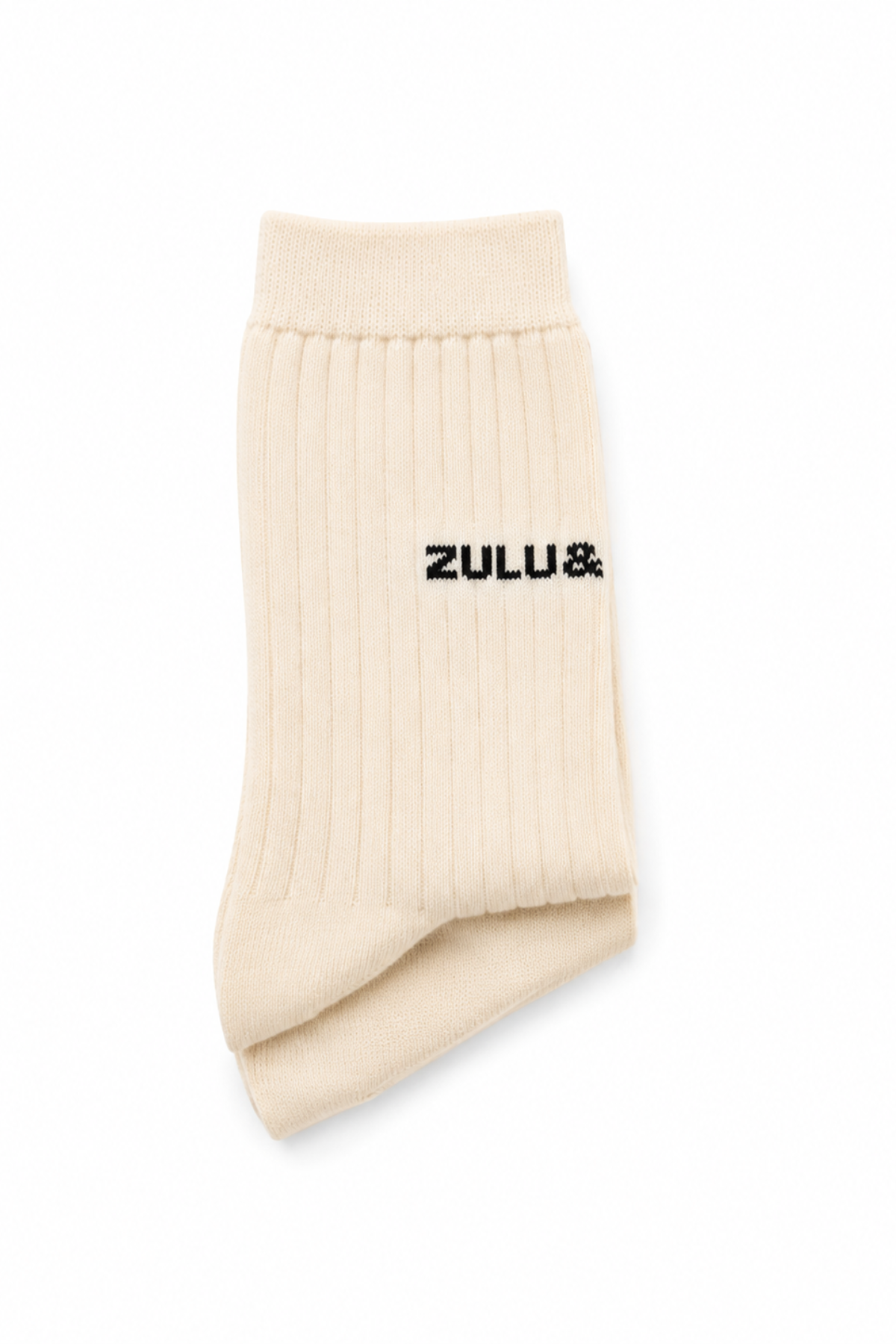 Soft Rib Logo Sock - Coconut
