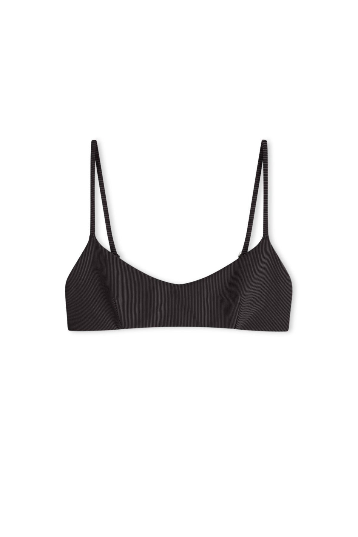 Signature Stripe Minimal Bralette Top - Smoky Brown