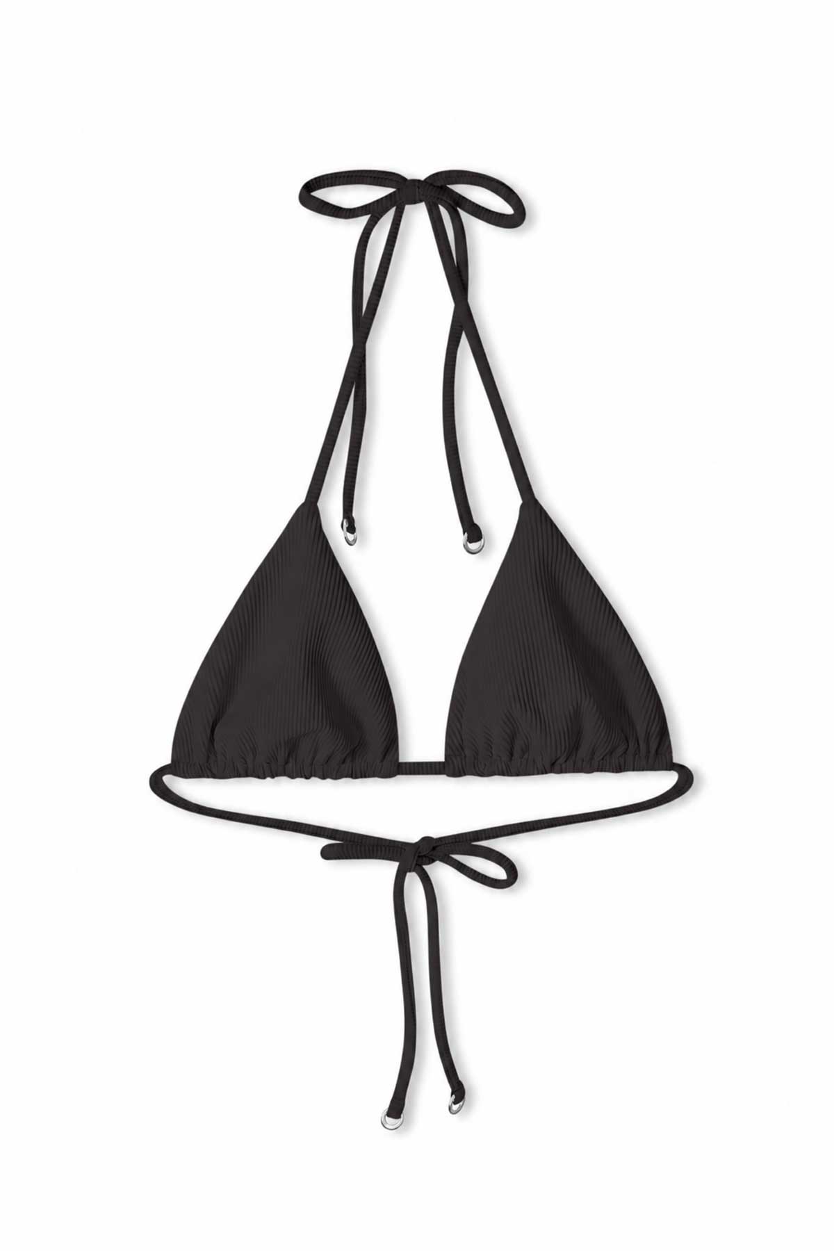 Signature Stripe Tie Triangle Top - Smoky Brown