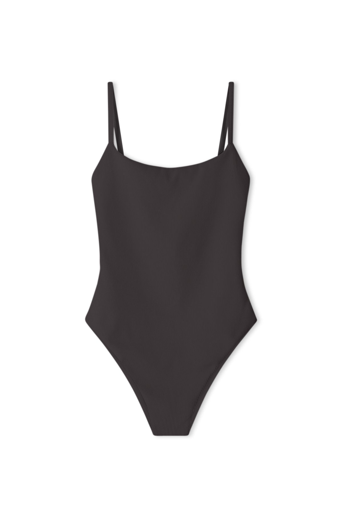 Signature Stripe Simple One Piece - Smoky Brown