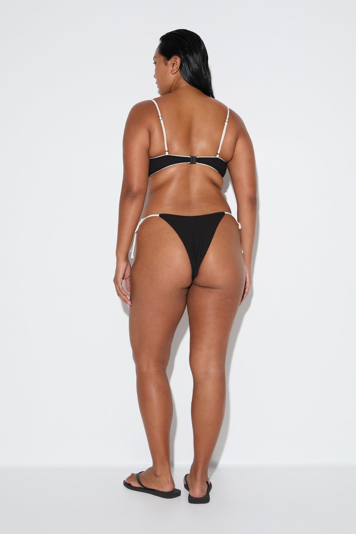 Crinkle Minimal Bralette Top - Black