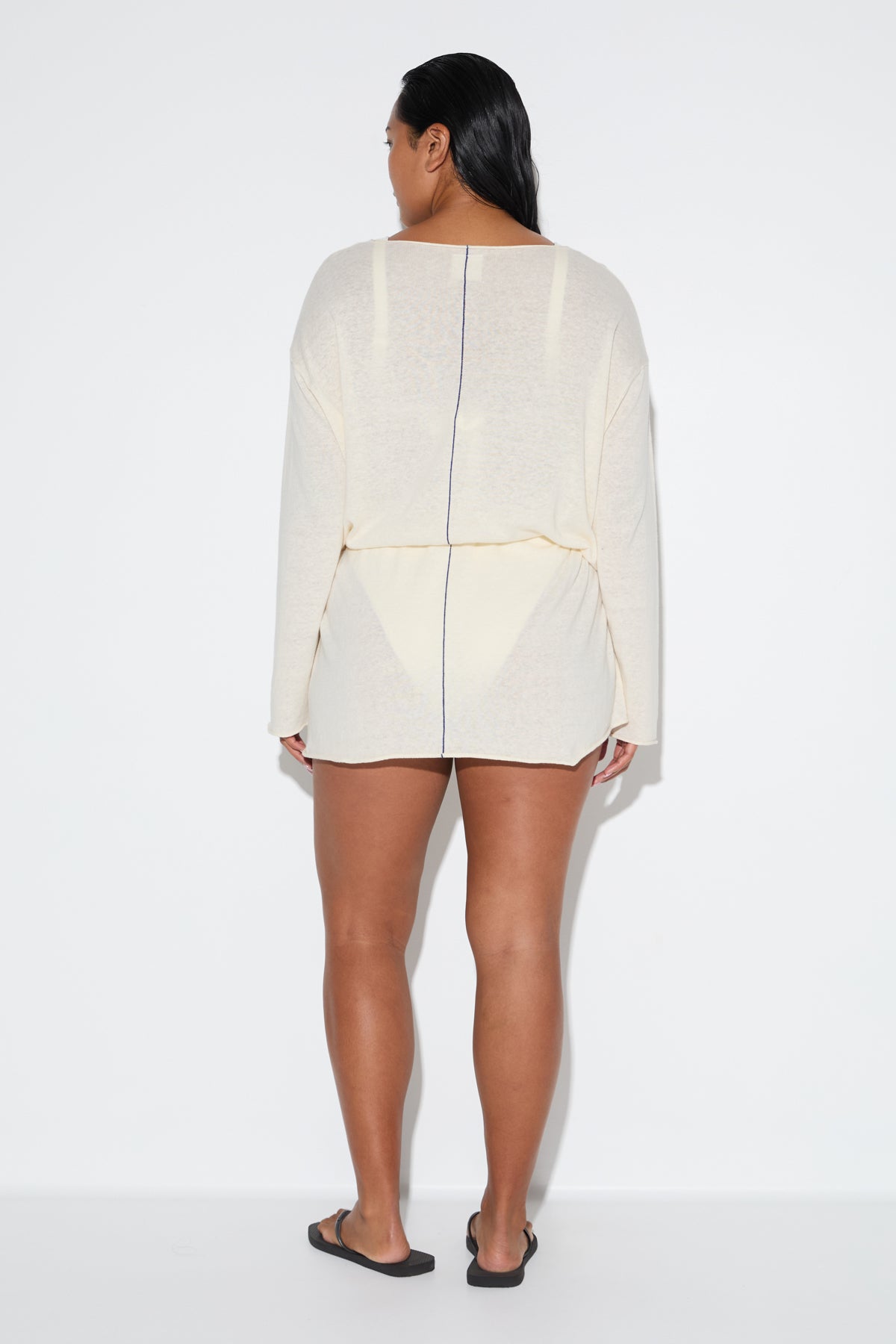 Soft Contrast Mini Dress - Coconut