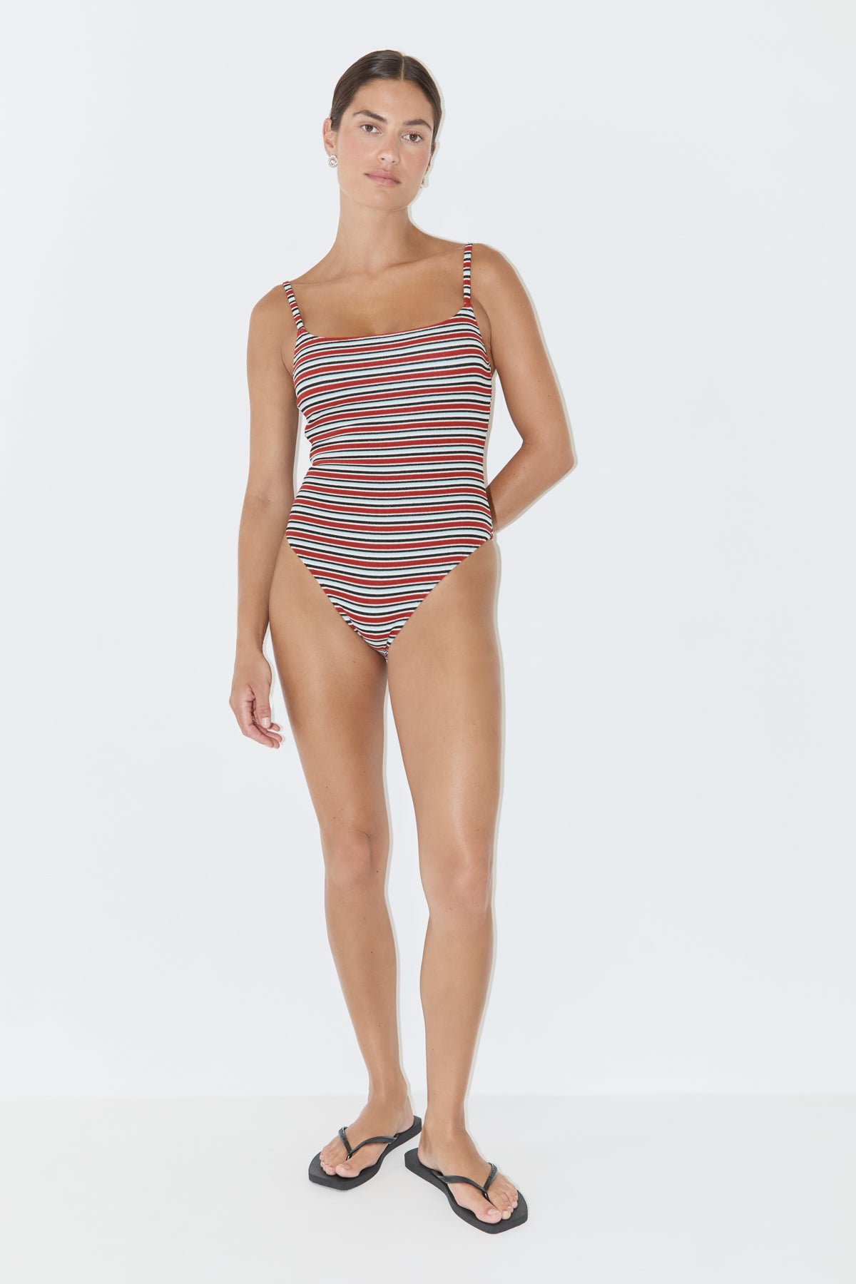 Towelling One Piece - Bold Stripe