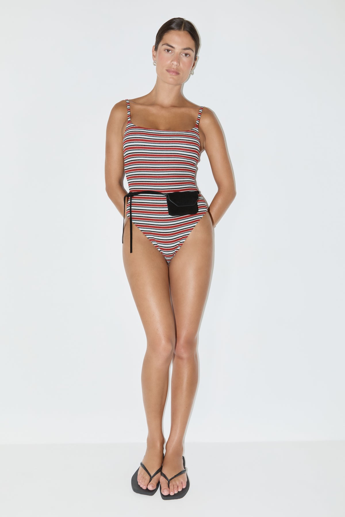 Towelling One Piece - Bold Stripe