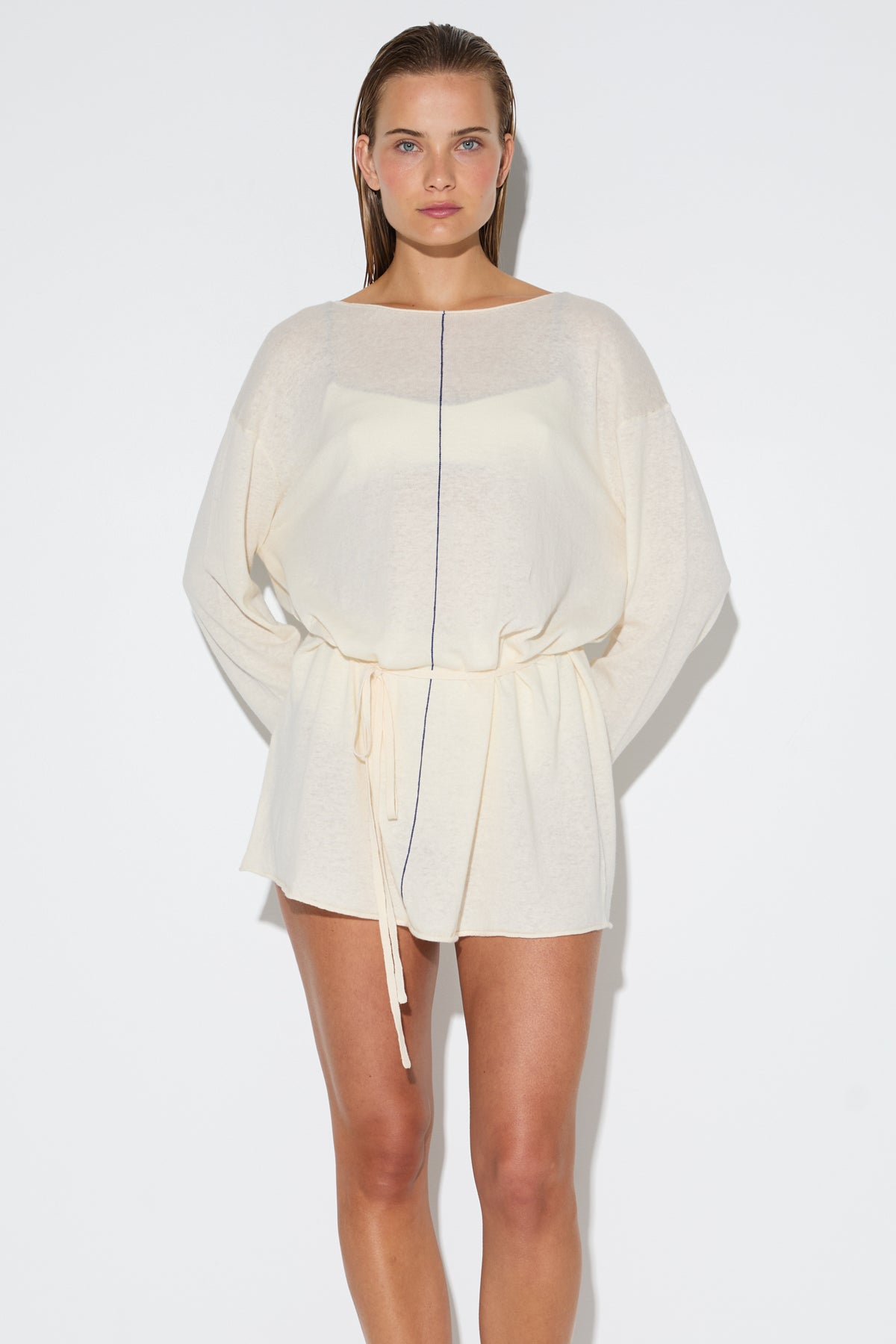 Soft Contrast Mini Dress - Coconut