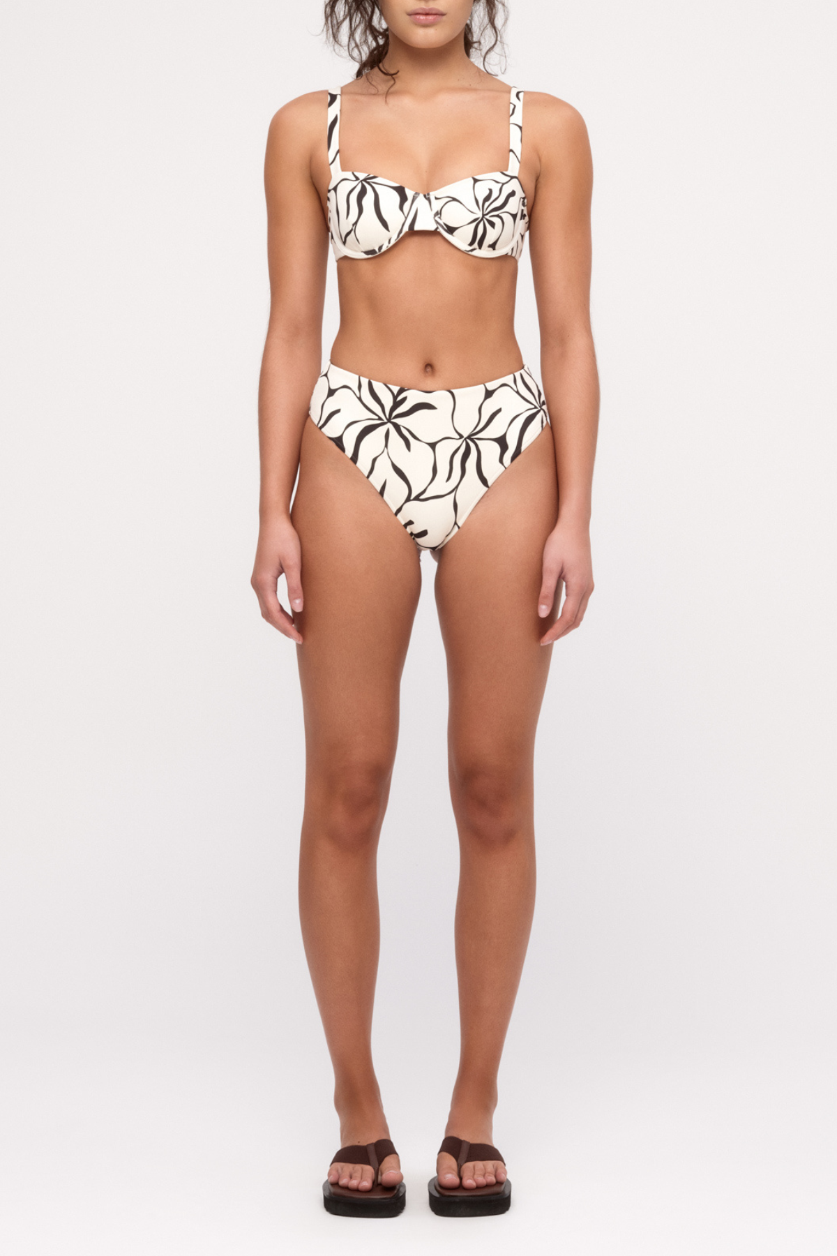 Bra Cup Top - Cream Flower