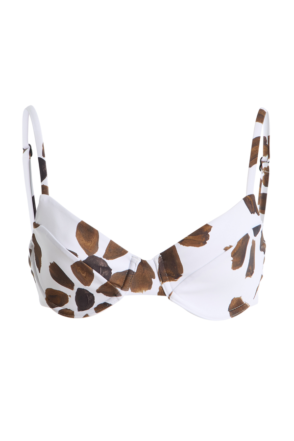 Balconette Bra Cup Top - Chocolate Flower