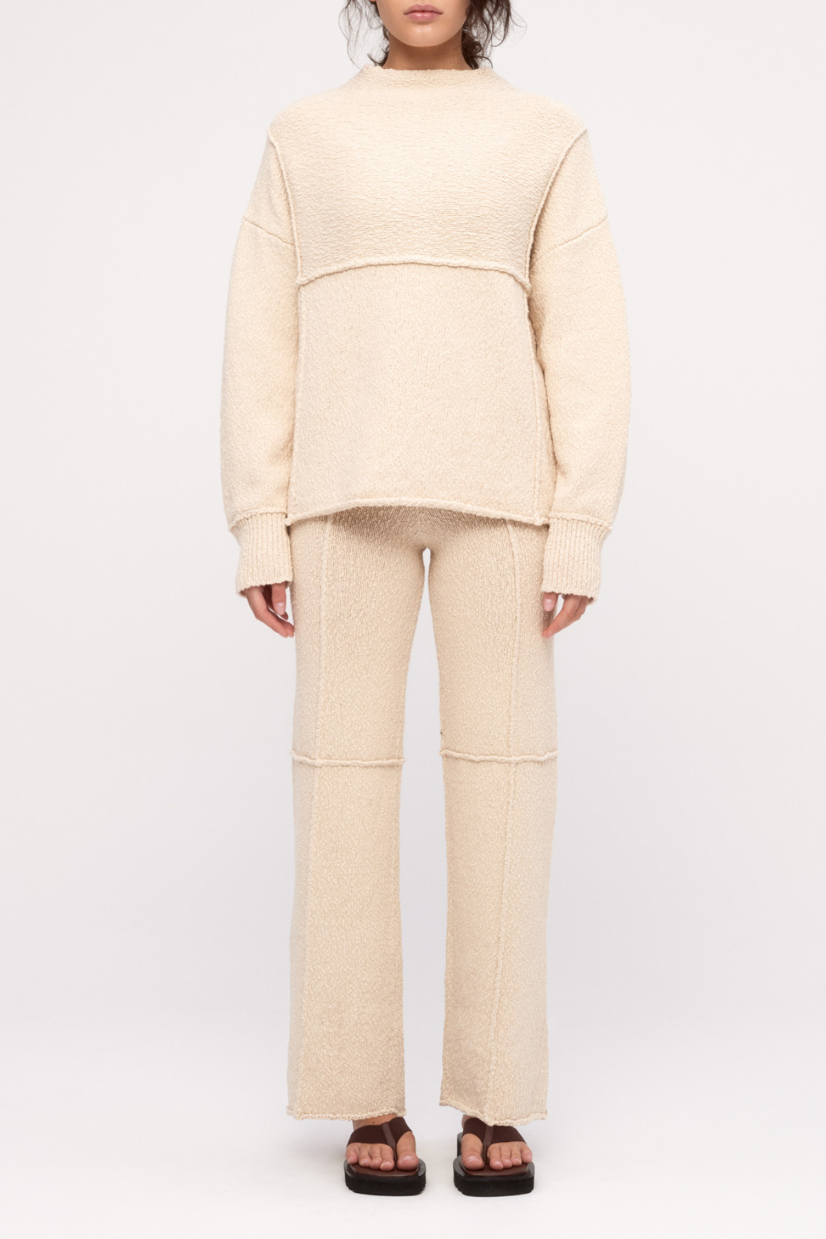 Boucle Knit Pant - Coconut