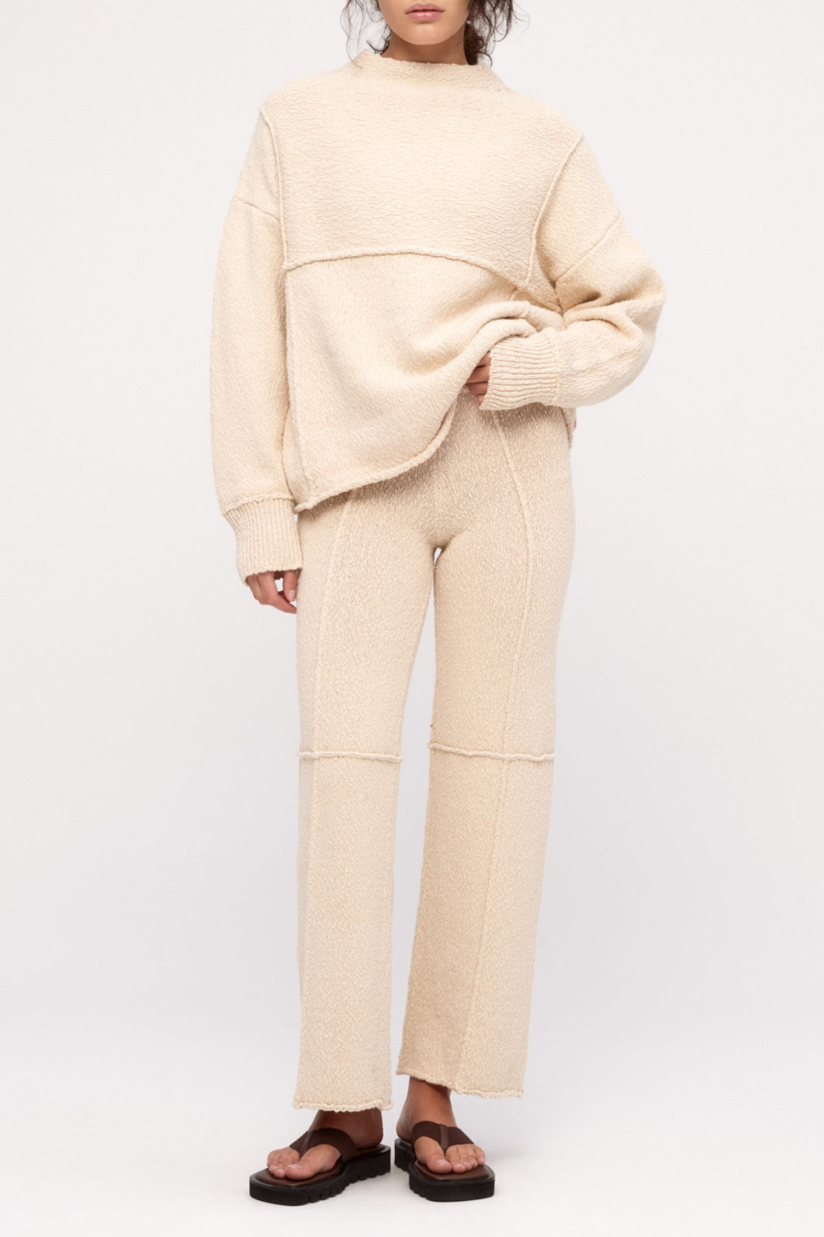 Boucle Knit Pant - Coconut