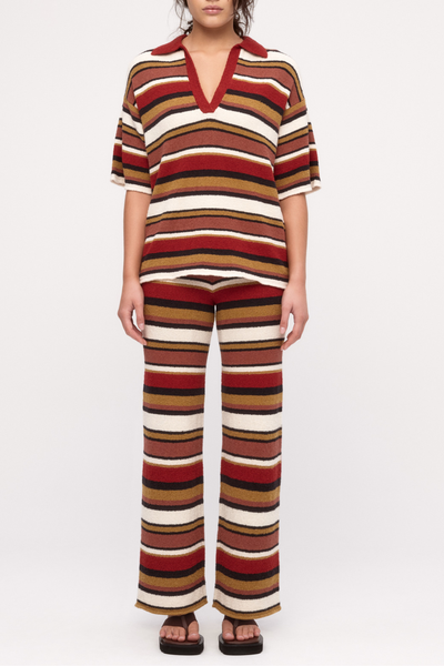 Textured Knit Pant - Earth Stripe