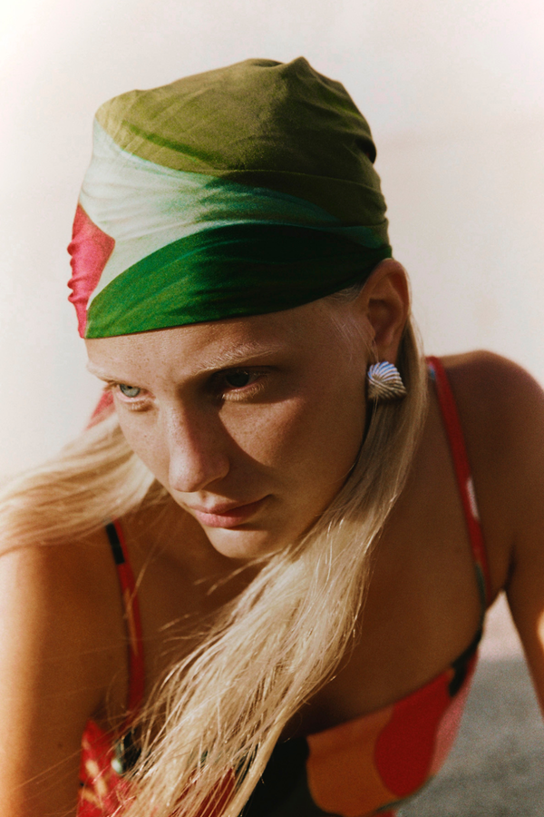 Cotton Silk Scarf - Red Floral