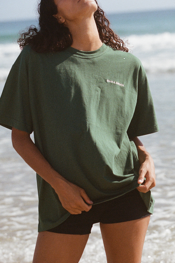 Zulu & Zephyr Logo Tee - Tallow Green