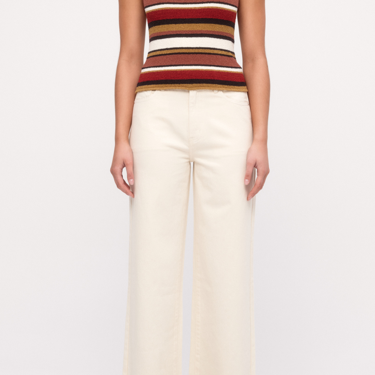 Textured Knit Tank - Earth Stripe