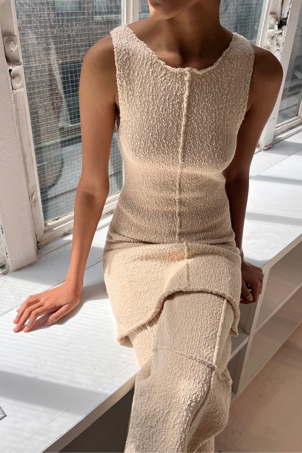 Boucle Knit Pant - Coconut