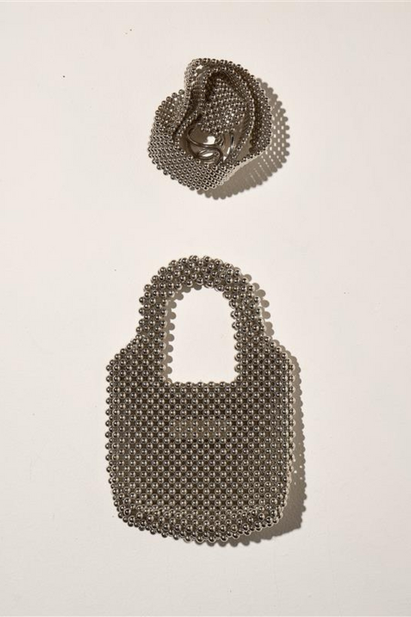 Beaded Belt - Silver