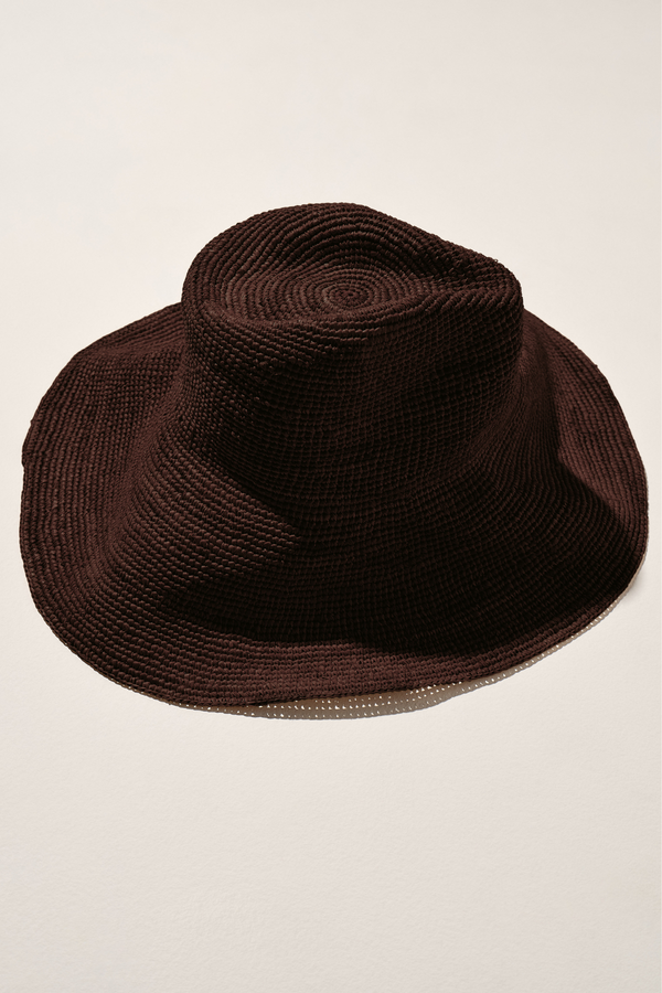 Raffia Western Hat - Walnut