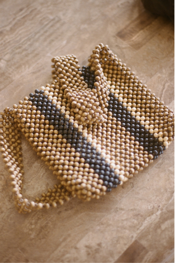 Small Beaded Bag - Walnut