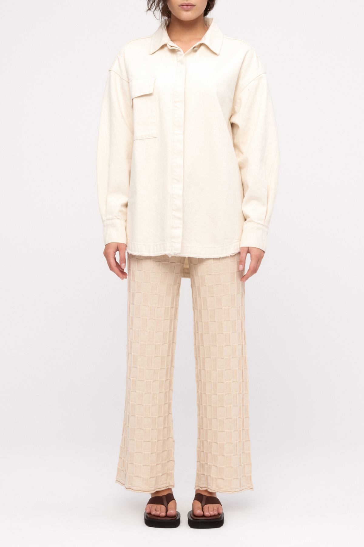 Organic Denim Shirt Jacket - Coconut