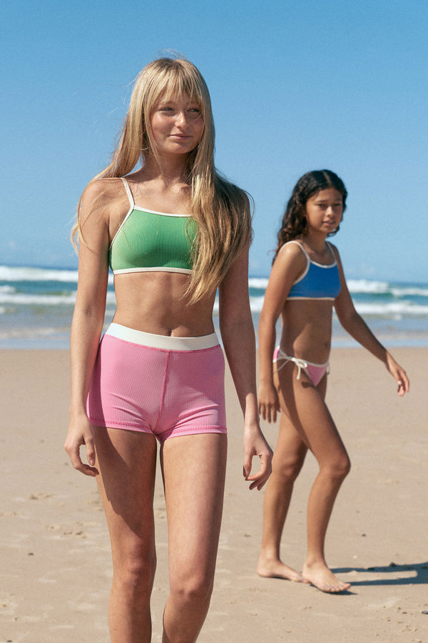 Stripe Rib Short - Shell Pink