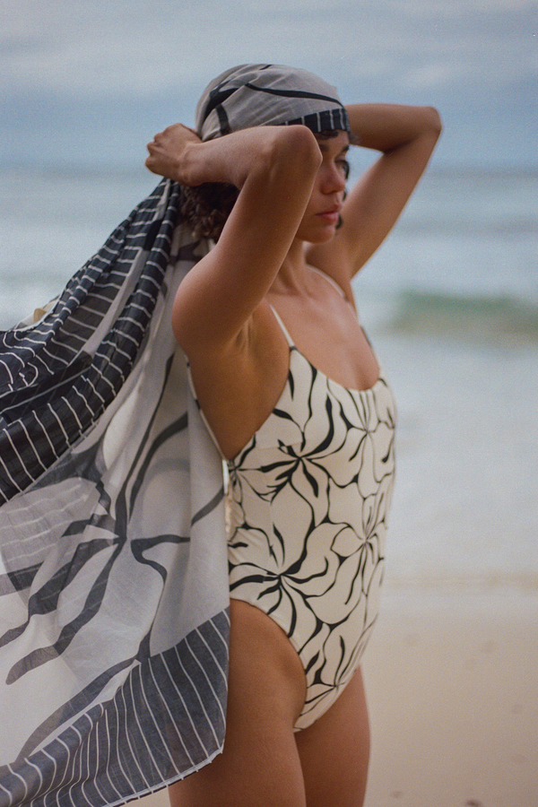 Reversible One Piece - Cream Flower