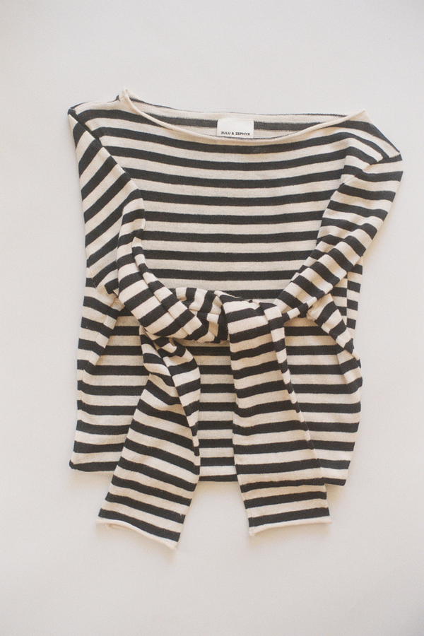 Knit Mini Dress - Black Stripe