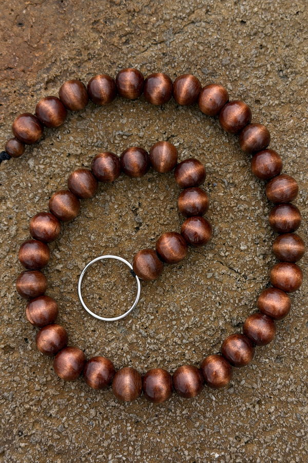 Beaded Wrap Belt - Brown