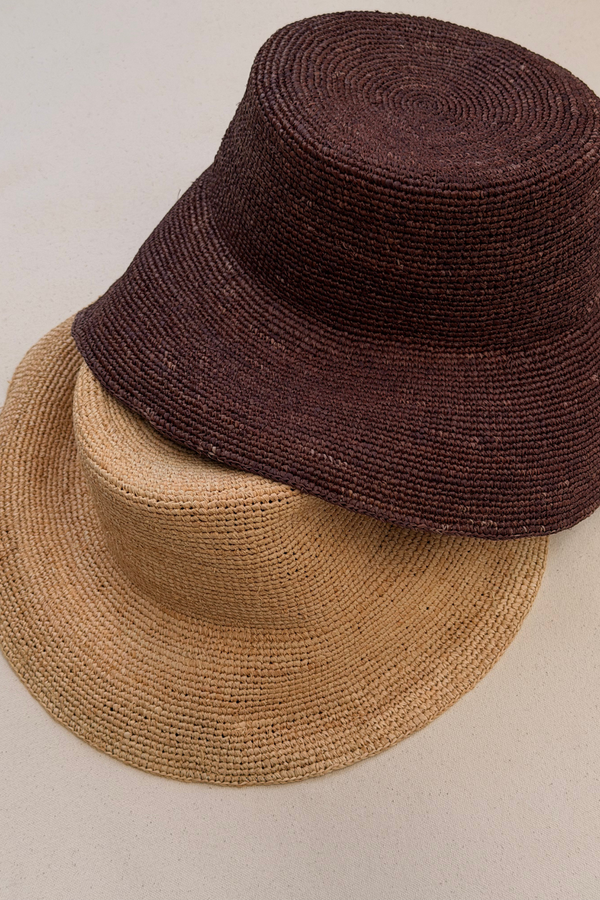 Raffia Hat - Walnut