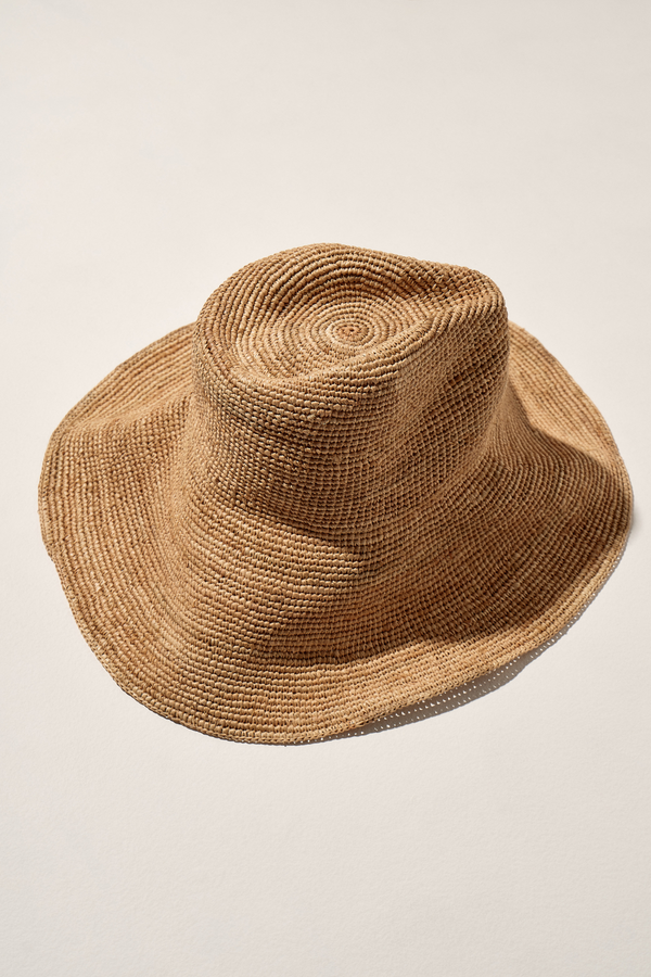 Raffia Western Hat - Natural