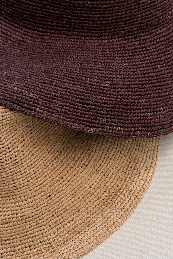 Raffia Hat - Walnut