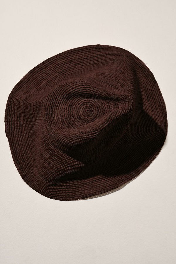 Raffia Western Hat - Walnut