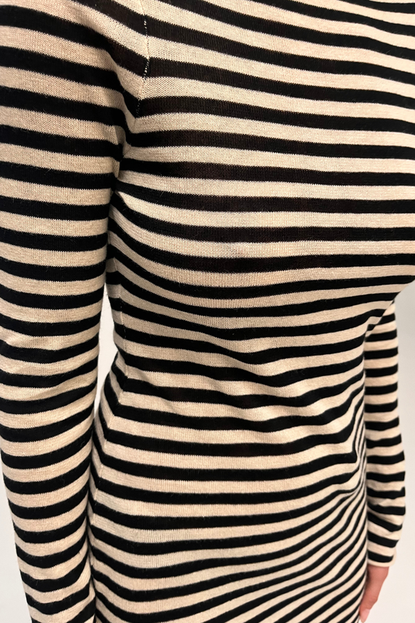 Knit Mini Dress - Black Stripe