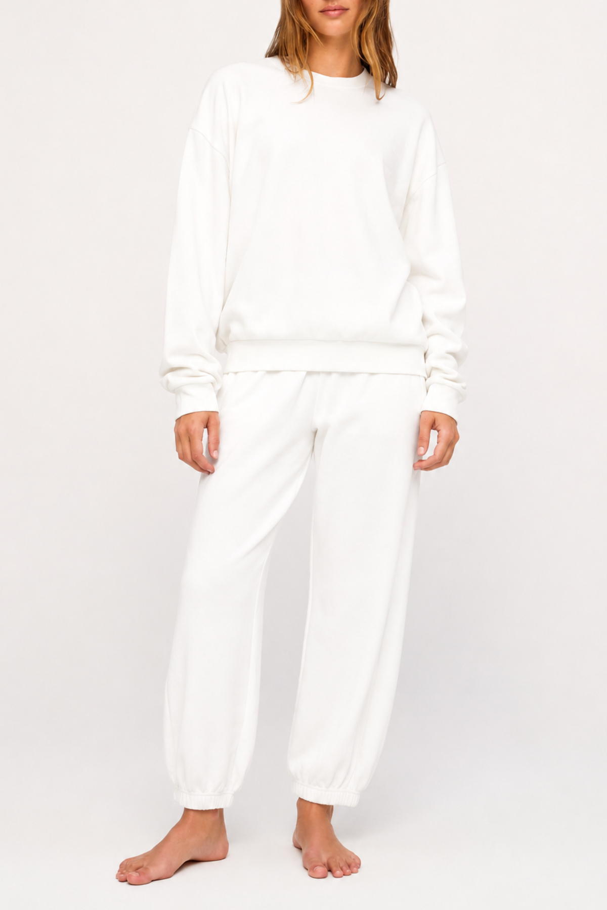 Textured Sport Sweat Pant - White Waffle